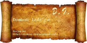 Dombos Izóra névjegykártya